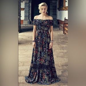 Alice and Olivia Black floral maxi dress. Never worn